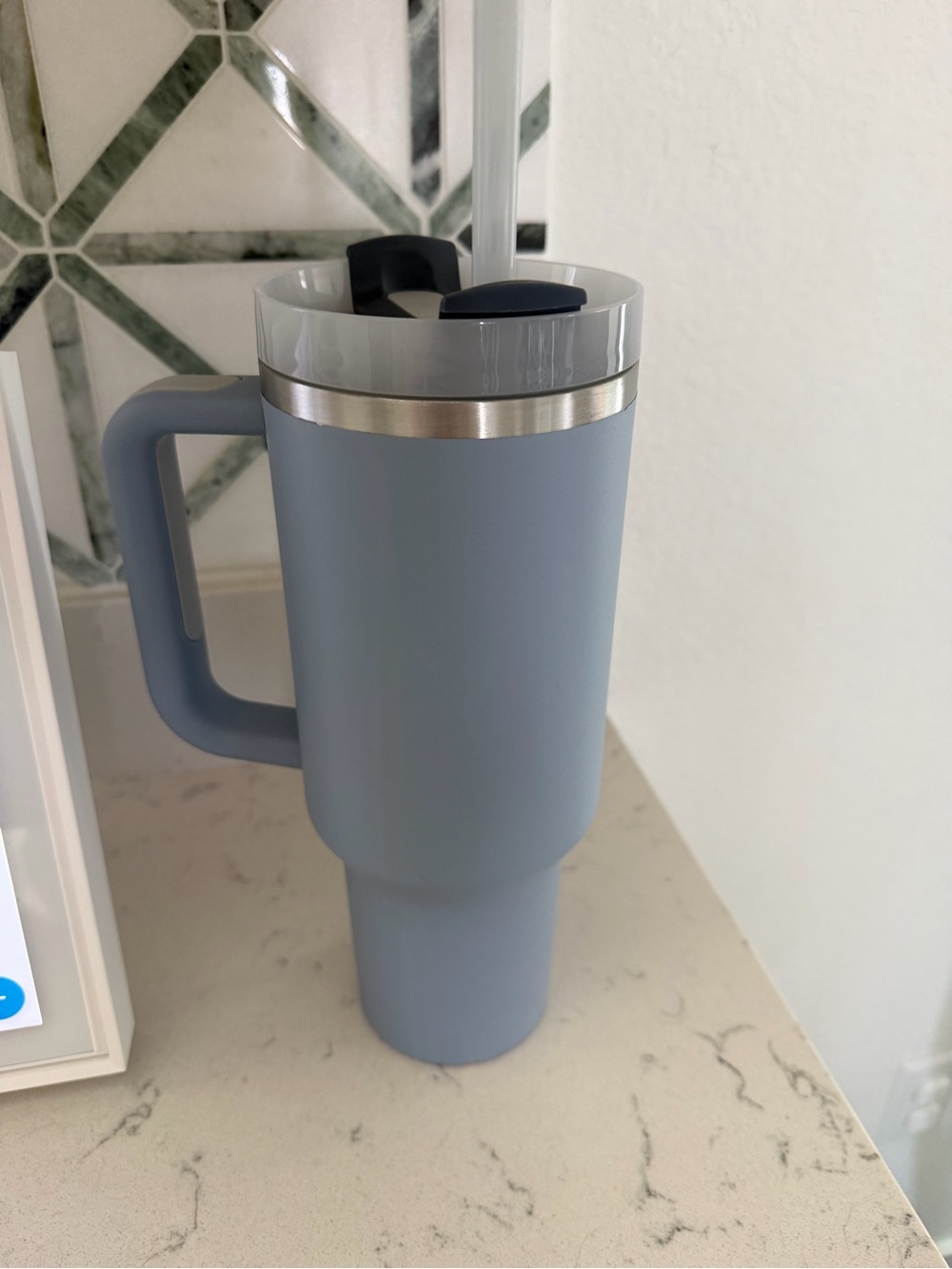Stanley Light Blue Travel Mug with Handle and Lid - Picture 2 of 7